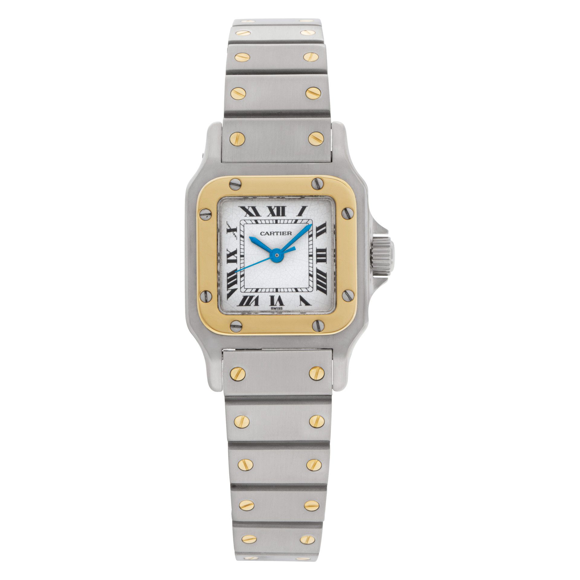 Pre-owned Cartier Santos w20054d6 Stainless Steel and 18k