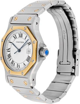 Cartier Santos 18k & steel 30mm auto watch