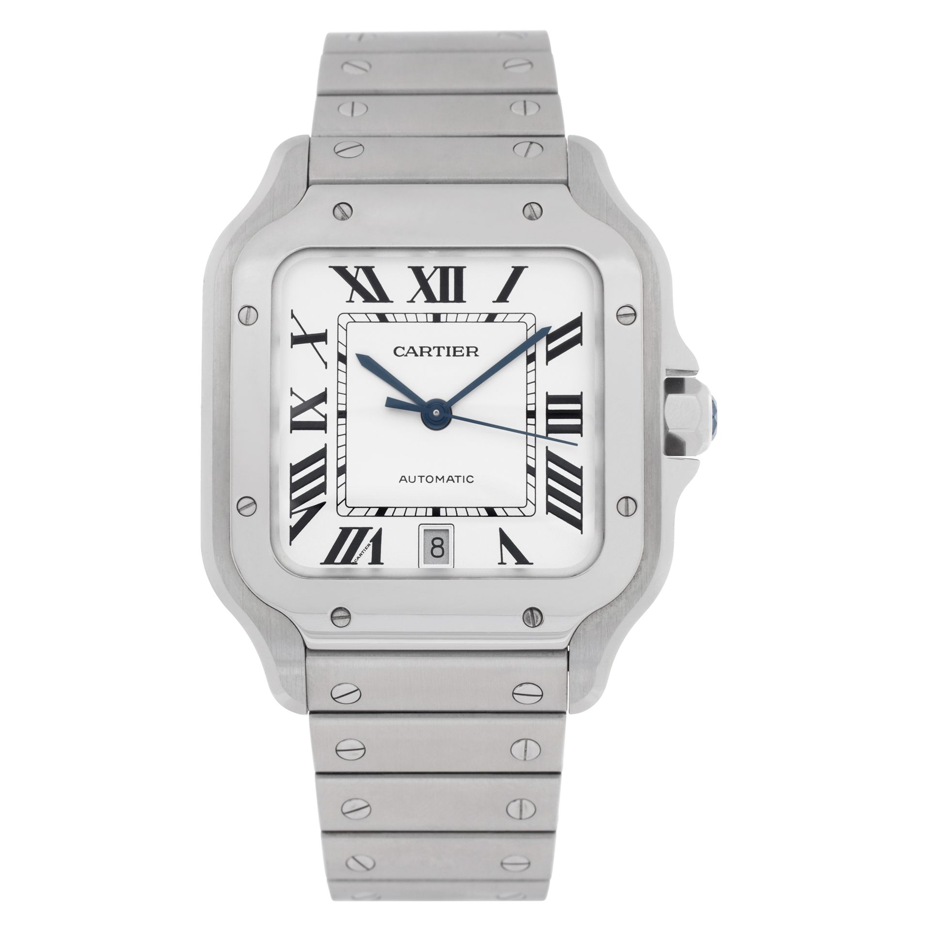 Used Cartier Santos WSSA0018 Stainless Steel Silver dial |