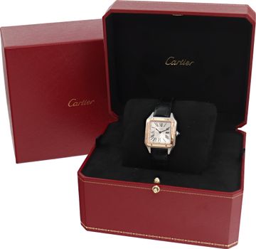 Cartier Santos Dumont W2SA0012 Stainless Steel Silver dial 28mm Quartz watch