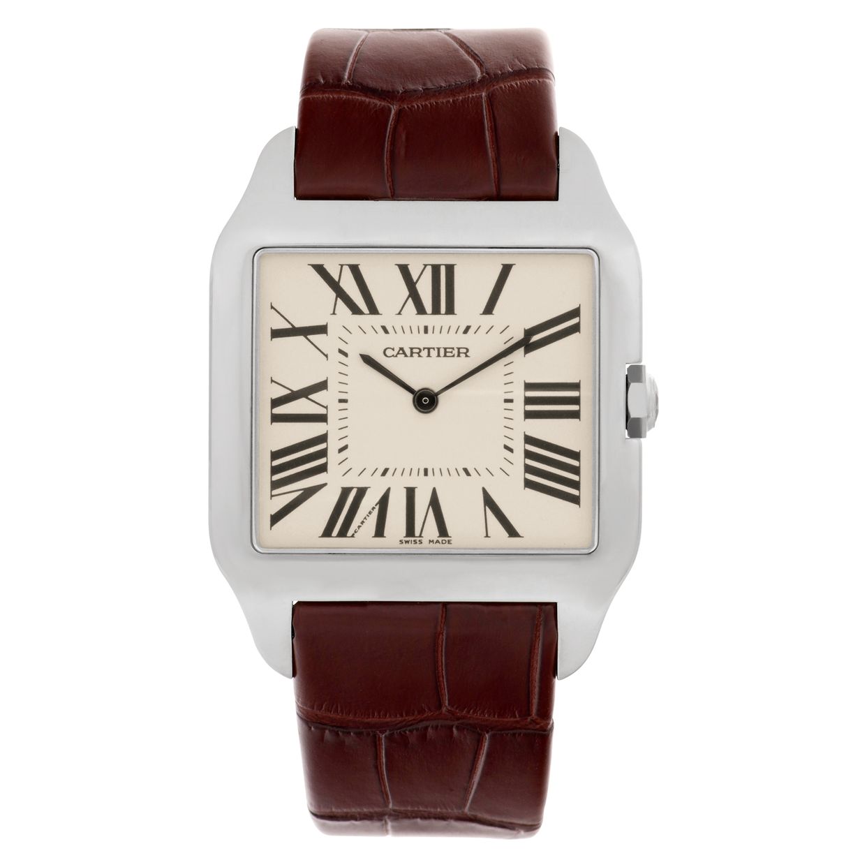 Cartier Santos Dumont Manual Wind 35mm 18k White Gold - AM Diamonds Cartier Santos Dumont watch in 18K White Gold Manual wind 35  main image 4