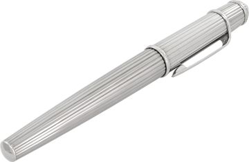 Cartier silver plated ballpoint pen with cabochon sapphire | Cartier silver plated ballpoint pen with cabochon sapphire