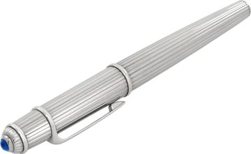 Cartier silver plated ballpoint pen with cabochon sapphire |