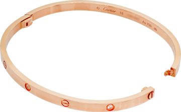 Cartier Small Love bracelet in 18k rose gold with 6 diamonds. Size 18