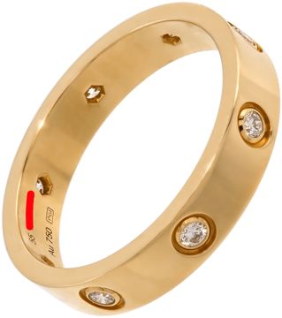 Cartier Small Love Ring 18k With 8 Diamonds