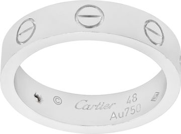 Cartier Small Love ring in 18k white gold with a single diamond