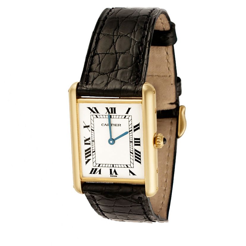 Preowned Cartier Tank W5200024 18k 30mm Quartz watch Gray Sons