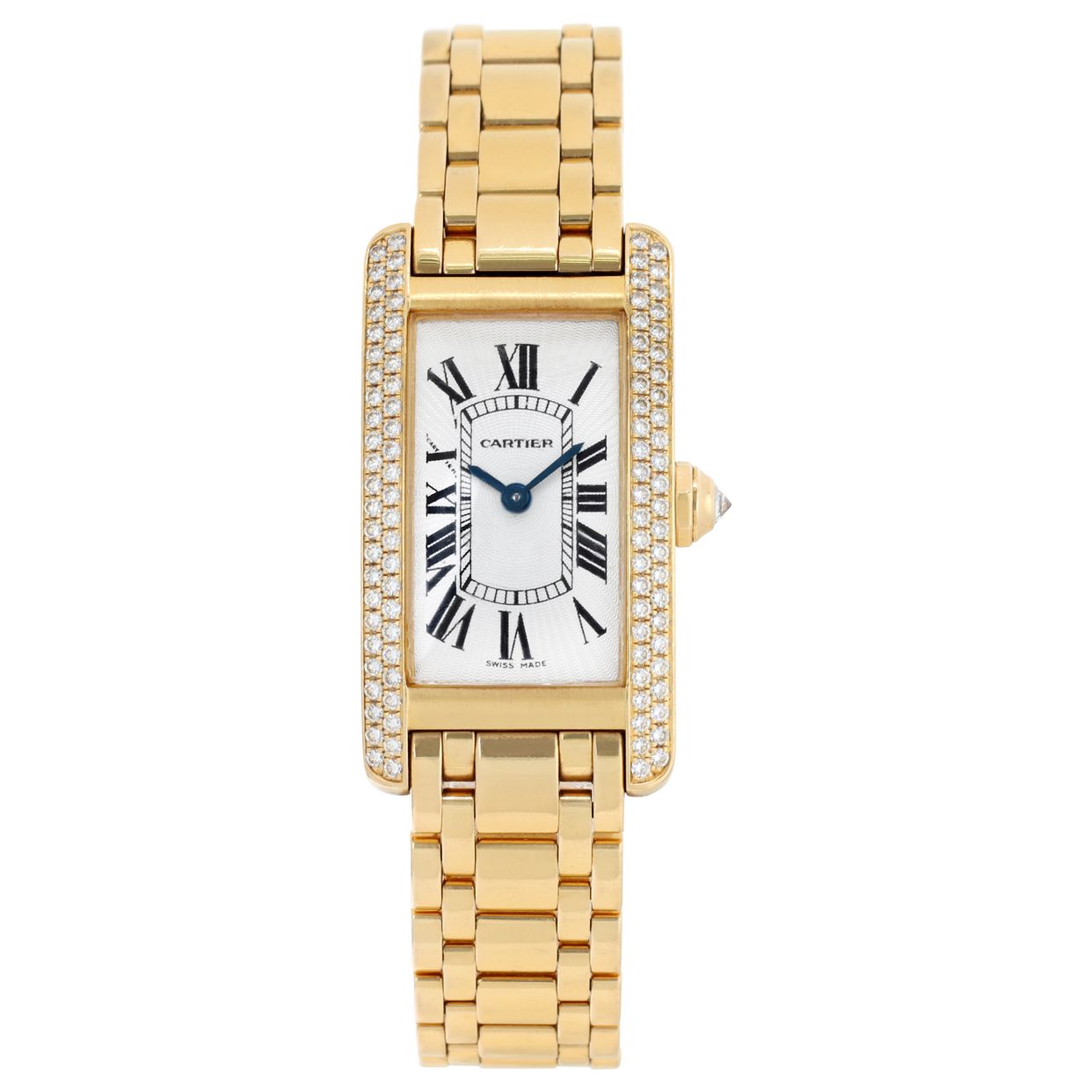 Pre-owned Cartier Tank Americaine 2482 18k 27.5mm W528634