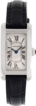Cartier Tank Americaine 2489 18k White Gold White dial 19mm Quartz watch