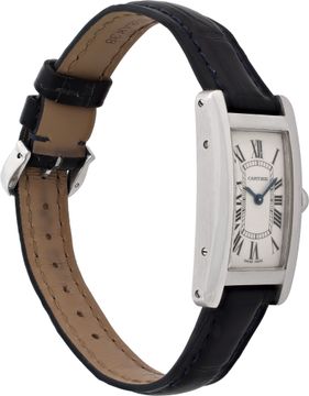 Cartier Tank Americaine 2489 18k White Gold White dial 19mm Quartz watch