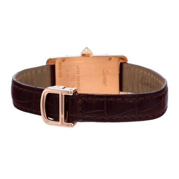 Cartier Tank Americaine WB707931 2503 Rose Gold Silver Dial 19x35 Quartz