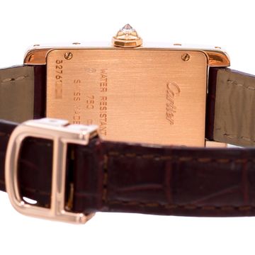 Cartier Tank Americaine WB707931 2503 Rose Gold Silver Dial 19x35 Quartz