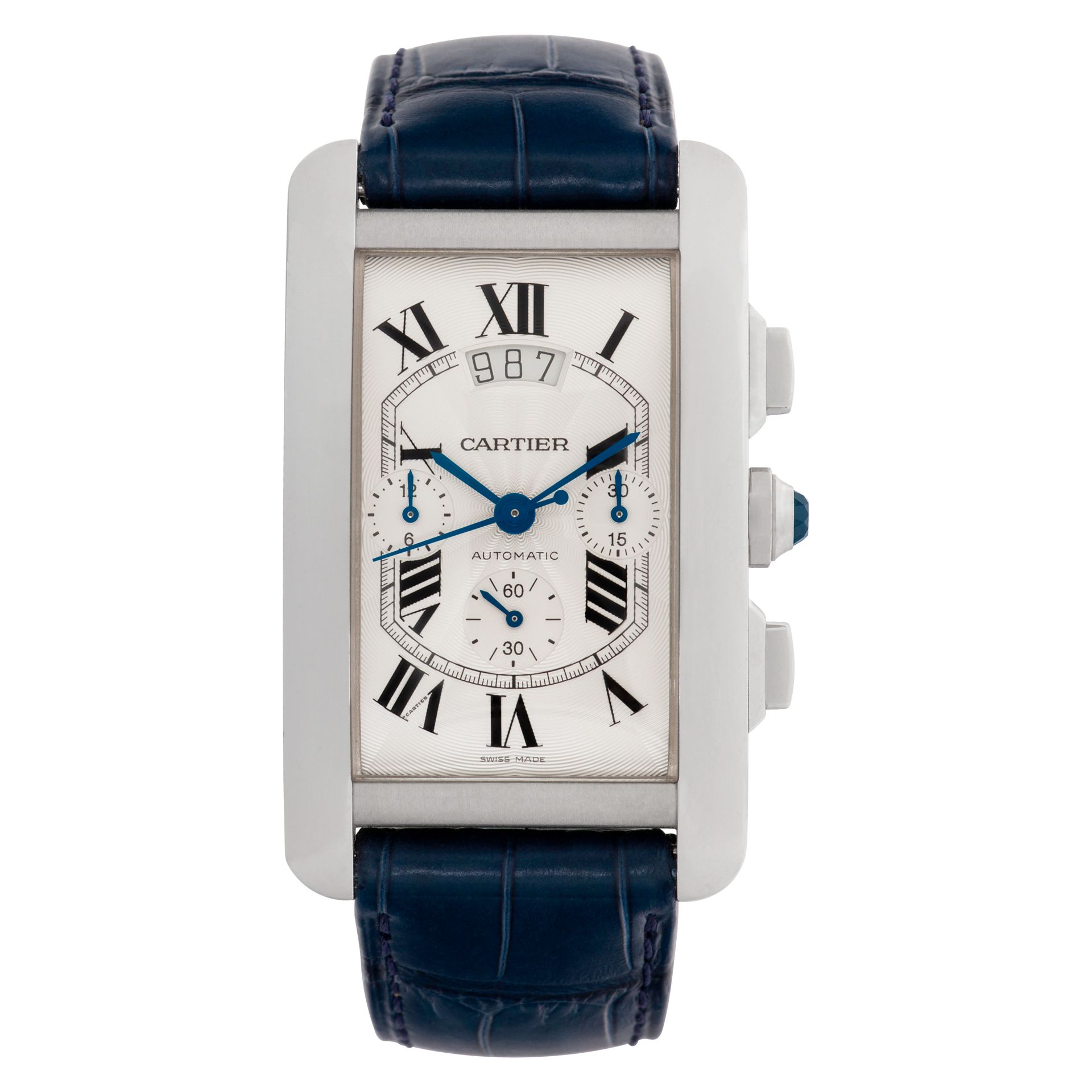 Used Cartier Tank Americaine W2609456 18k white gold 42mm