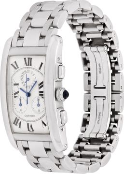 Cartier Tank Americaine 2312 18k White Gold 36mm Quartz watch
