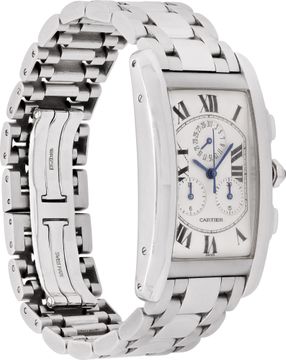 Cartier Tank Americaine 2312 18k White Gold 36mm Quartz watch