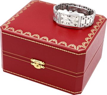 Cartier Tank Americaine 2312 18k White Gold 36mm Quartz watch