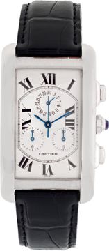 Cartier Tank Americane in 18k white gold Cartier Tank Americaine 45mm 2312 Mens Watch Collection