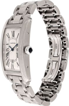 Cartier Tank Americaine 2521 18k White Gold White dial 27mm Automatic watch