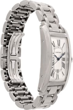 Cartier Tank Americaine 2521 18k White Gold White dial 27mm Automatic watch