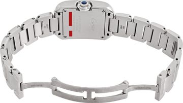 Cartier Tank Anglaise w4ta0003 Stainless Steel Silver Guilloche Diamond dial