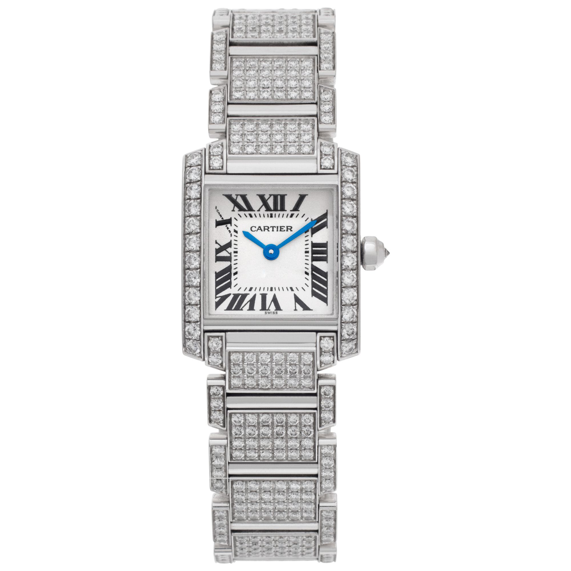 Used Cartier Tank Francaise 2365 18k White Gold Silver dial