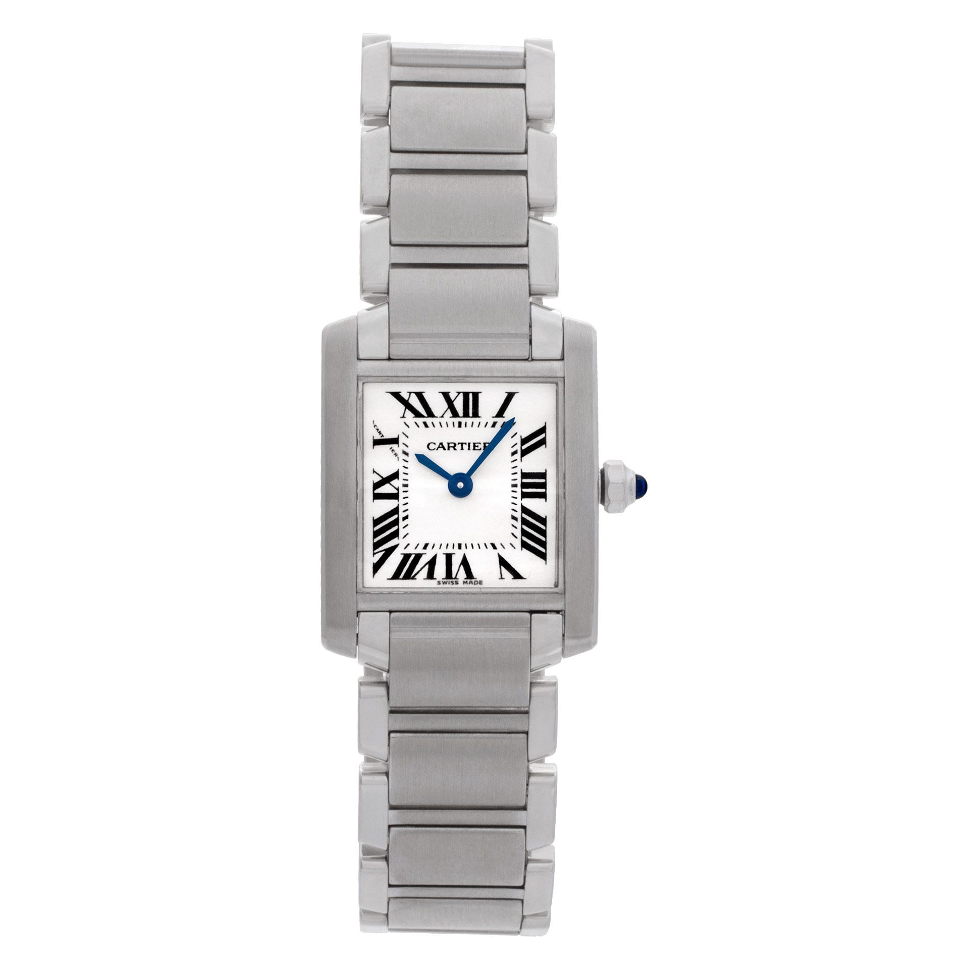 Used Cartier Tank Francaise 2384 Stainless Steel Off White dial