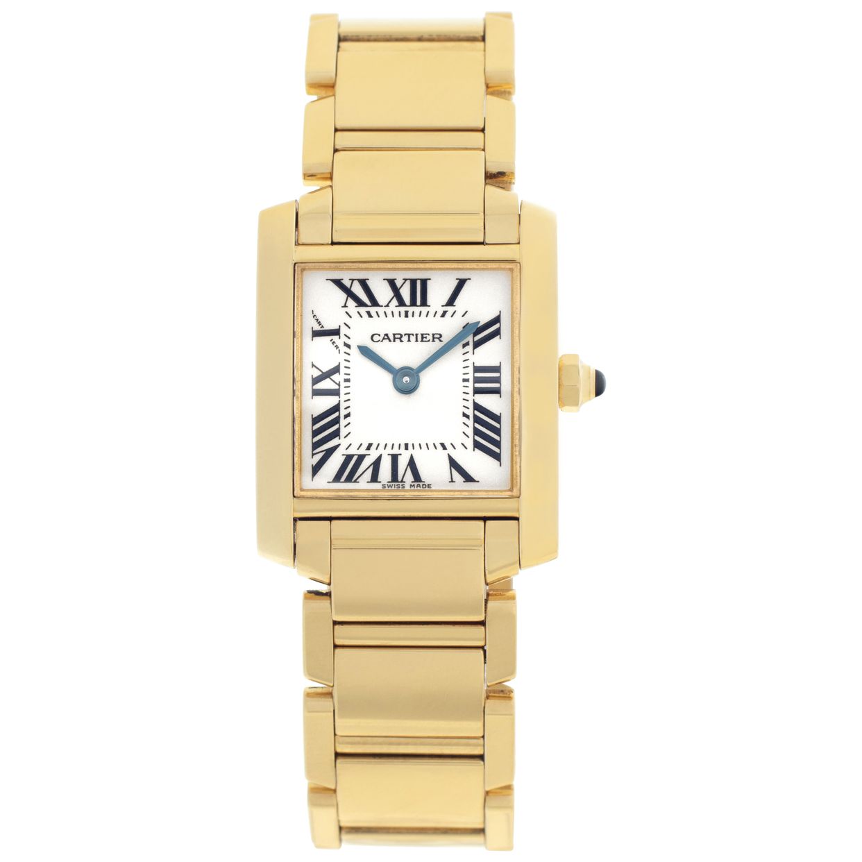 Pre-owned Cartier Tank Francaise 2385 18k Ivory dial W526459