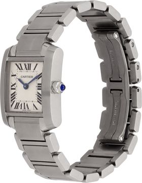 Cartier Tank Francaise 3217 Stainless Steel Ivory dial 20mm Quartz watch