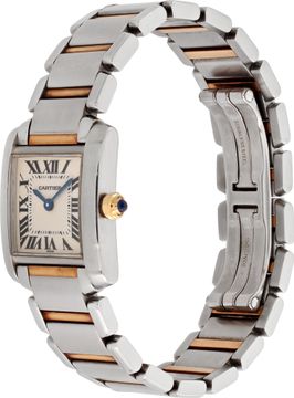 Cartier Tank Francaise 2300 Stainless Steel White dial 24mm Quartz watch