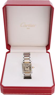 Cartier Tank Francaise 2300 Stainless Steel White dial 24mm Quartz watch