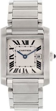 Cartier Tank Francaise 2465 Stainless Steel White dial 25mm Quartz watch Cartier Tank Francaise 25mm 2465 Mens Watch Collection