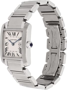 Cartier Tank Francaise 2465 Stainless Steel White dial 25mm Quartz watch