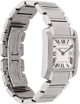 Cartier Tank Francaise 2465 Stainless Steel White dial 25mm Quartz watch
