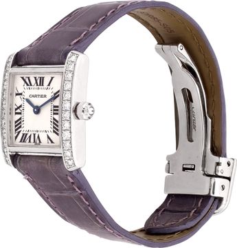 Cartier Tank Francaise in 18k white gold with diamond bezel