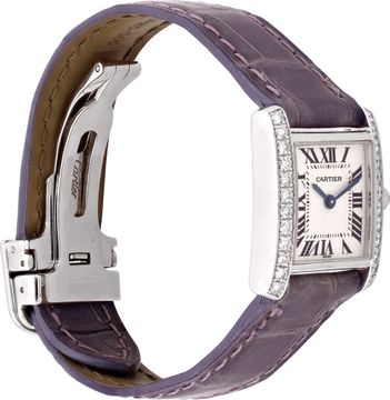 Cartier Tank Francaise in 18k white gold with diamond bezel