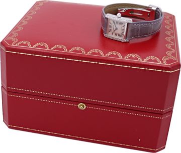 Cartier Tank Francaise in 18k white gold with diamond bezel