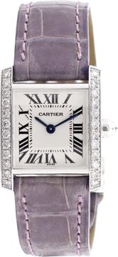 Cartier Tank Francaise in 18k white gold with diamond bezel