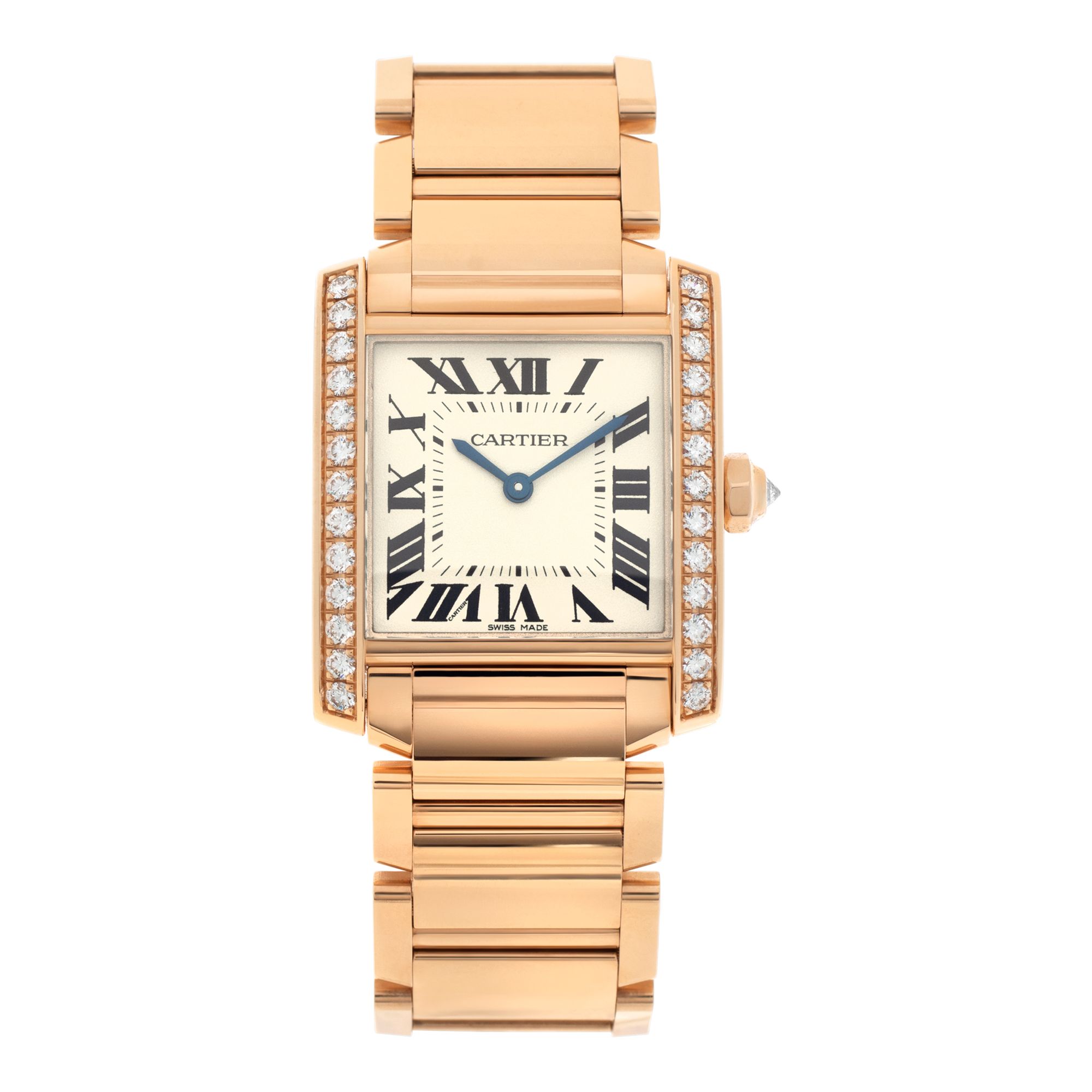 Pre-owned Cartier Tank Francaise WJTA0023 18k rose gold |