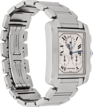 Cartier Tank Francaise 2303 Stainless Steel White dial 28mm Quartz watch