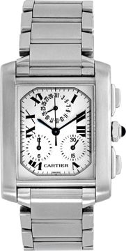 Cartier Tank Francaise in Stainless Steel with a White dial 28mm Quartz watch Cartier Tank Francaise 28mm w51001q3