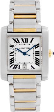 Cartier Tank Francaise W51005Q4 Stainless Steel White dial 28mm Quartz watch Cartier Tank Francaise 28mm W51005Q4 Mens Watch Collection