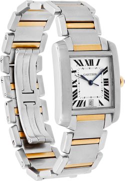 Cartier Tank Francaise W51005Q4 Stainless Steel White dial 28mm Quartz watch