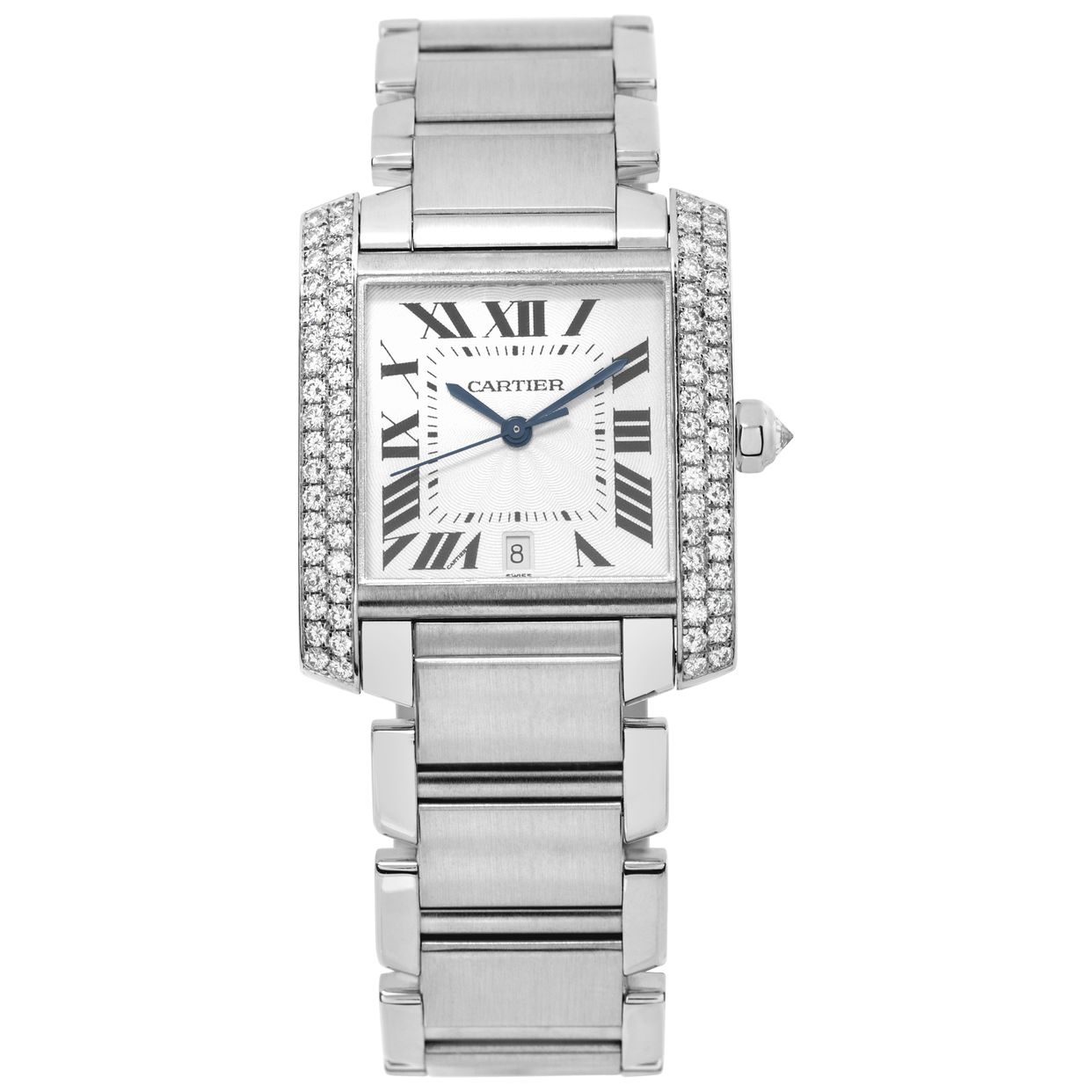 Used Cartier Tank Franciase 18k White Gold With Cartier Orig