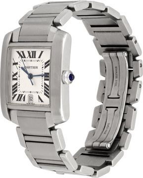 Cartier Tank Francaise 2302 Stainless Steel Silver dial 32mm Automatic watch