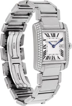 Cartier Tank Francaise 2491 18k White Gold 25mm Quartz watch