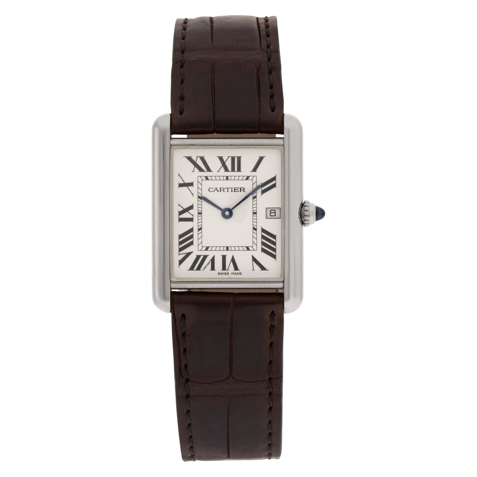 Preowned Cartier Tank Louis W1540956 18k white gold 33.5mm