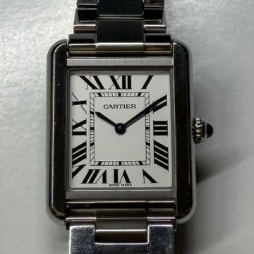 Cartier Tank Solo W5200013 3170 Steel Silver dial 24x31mm Quartz