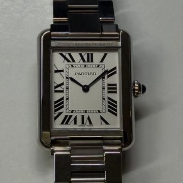 Cartier Tank Solo W5200013 3170 Steel Silver dial 24x31mm Quartz