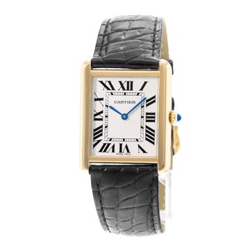 Cartier Tank Solo W1018855 2742 Yellow Gold Silver dial 27x34mm Quartz