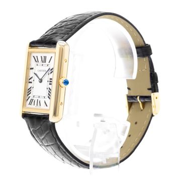 Cartier Tank Solo W1018855 2742 Yellow Gold Silver dial 27x34mm Quartz